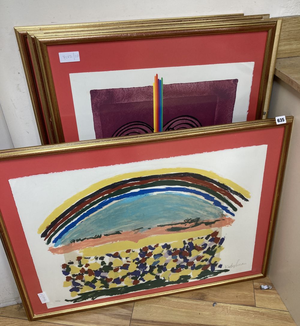 Six assorted modern limited edition prints, 53 x 75cm